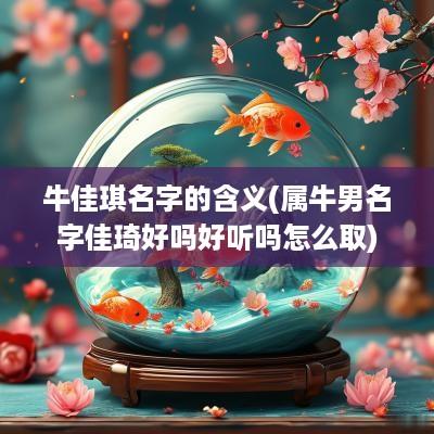 牛佳琪名字的含义(属牛男名字佳琦好吗好听吗怎么取)