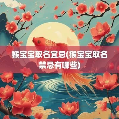 猴宝宝取名宜忌(猴宝宝取名禁忌有哪些)