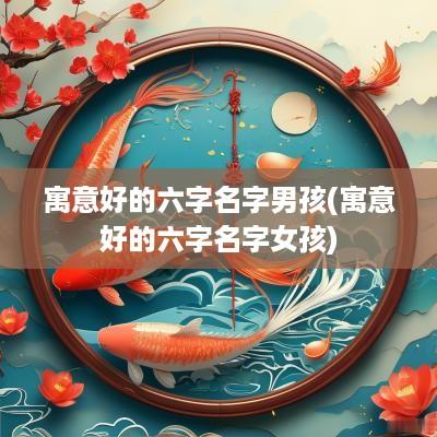 寓意好的六字名字男孩(寓意好的六字名字女孩)