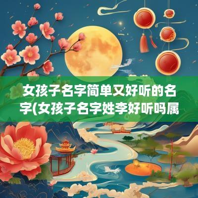 女孩子名字简单又好听的名字(女孩子名字姓李好听吗属虎的)