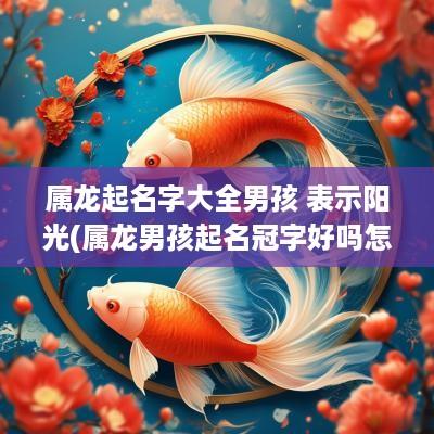 属龙起名字大全男孩 表示阳光(属龙男孩起名冠字好吗怎么取)
