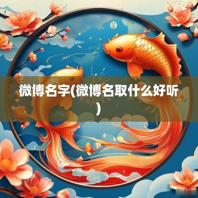 微博名字(微博名取什么好听)