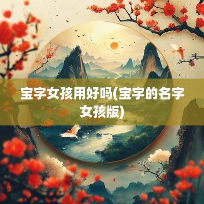 宝字女孩用好吗(宝字的名字女孩版)