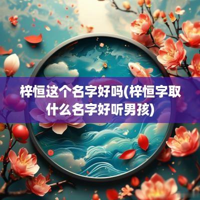 梓恒这个名字好吗(梓恒字取什么名字好听男孩)