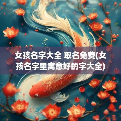女孩名字大全 取名免费(女孩名字里寓意好的字大全)