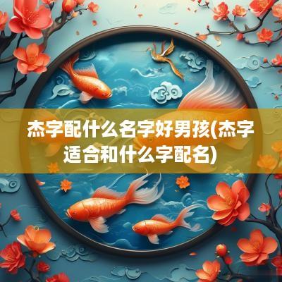杰字配什么名字好男孩(杰字适合和什么字配名)