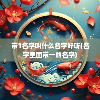 带1名字叫什么名字好听(名字里面带一的名字)