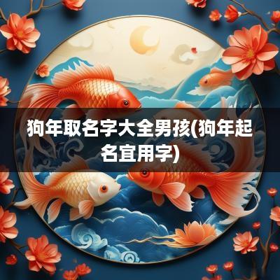 狗年取名字大全男孩(狗年起名宜用字)