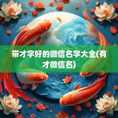 带才字好的微信名字大全(有才微信名)
