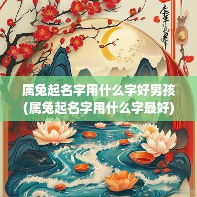 属兔起名字用什么字好男孩(属兔起名字用什么字最好)