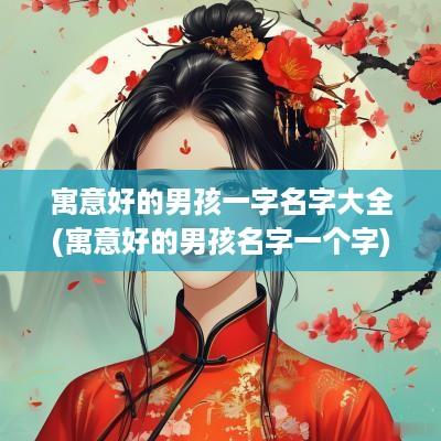 寓意好的男孩一字名字大全(寓意好的男孩名字一个字)