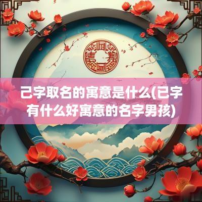 己字取名的寓意是什么(已字有什么好寓意的名字男孩)