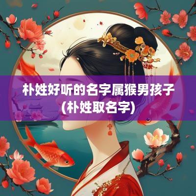 朴姓好听的名字属猴男孩子(朴姓取名字)