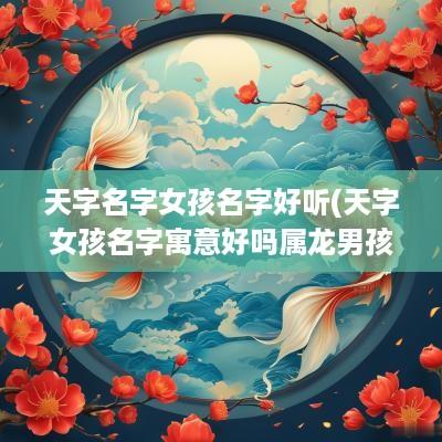天字名字女孩名字好听(天字女孩名字寓意好吗属龙男孩)