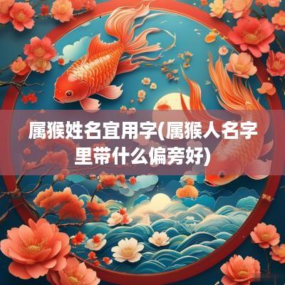 属猴姓名宜用字(属猴人名字里带什么偏旁好)