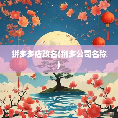 拼多多店改名(拼多公司名称)