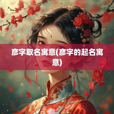 彦字取名寓意(彦字的起名寓意)