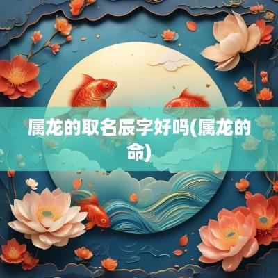 属龙的取名辰字好吗(属龙的命)