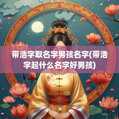 带浩字取名字男孩名字(带浩字起什么名字好男孩)