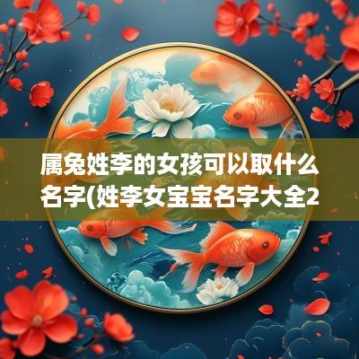 属兔姓李的女孩可以取什么名字(姓李女宝宝名字大全2025属兔)