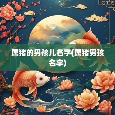 属猪的男孩儿名字(属猪男孩名字)
