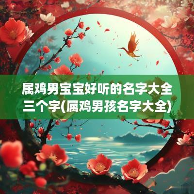属鸡男宝宝好听的名字大全三个字(属鸡男孩名字大全)