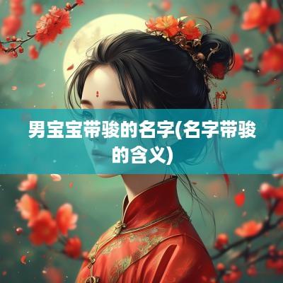 男宝宝带骏的名字(名字带骏的含义)