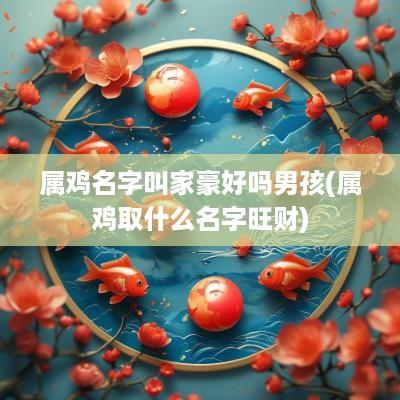属鸡名字叫家豪好吗男孩(属鸡取什么名字旺财)