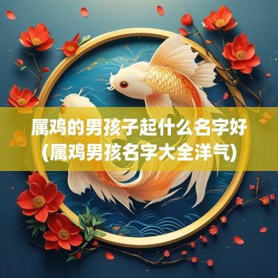 属鸡的男孩子起什么名字好(属鸡男孩名字大全洋气)