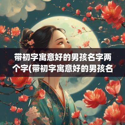 带初字寓意好的男孩名字两个字(带初字寓意好的男孩名字大全)