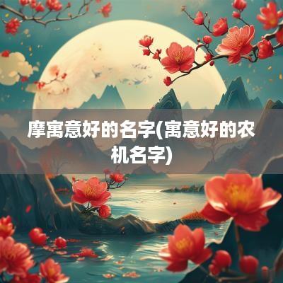 摩寓意好的名字(寓意好的农机名字)