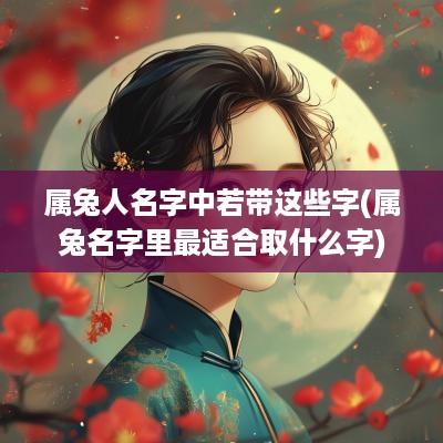 属兔人名字中若带这些字(属兔名字里最适合取什么字)