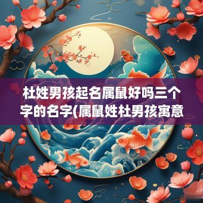 杜姓男孩起名属鼠好吗三个字的名字(属鼠姓杜男孩寓意好的名字)
