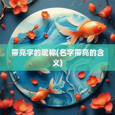 带亮字的昵称(名字带亮的含义)