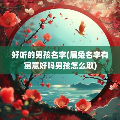 好听的男孩名字(属兔名字有寓意好吗男孩怎么取)