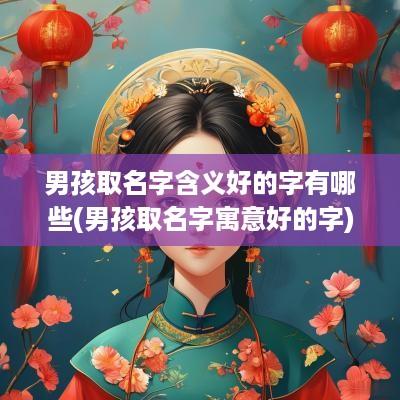 男孩取名字含义好的字有哪些(男孩取名字寓意好的字)