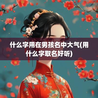 什么字用在男孩名中大气(用什么字取名好听)