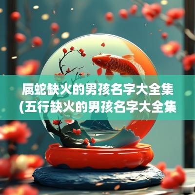 属蛇缺火的男孩名字大全集(五行缺火的男孩名字大全集)