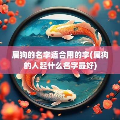属狗的名字适合用的字(属狗的人起什么名字最好)