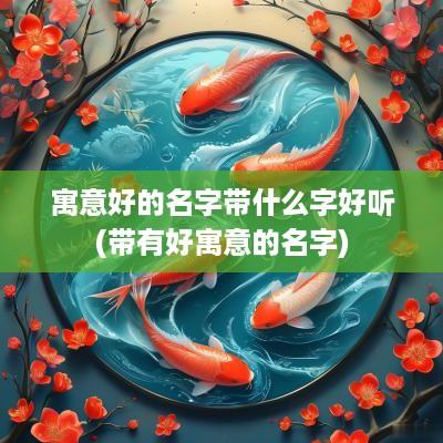 寓意好的名字带什么字好听(带有好寓意的名字)