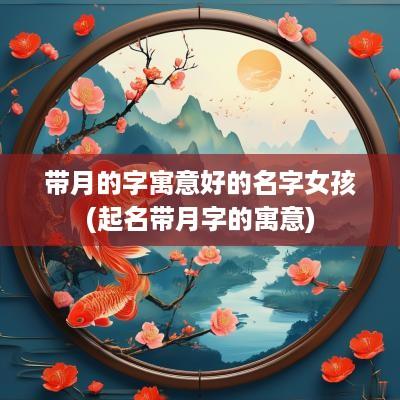 带月的字寓意好的名字女孩(起名带月字的寓意)