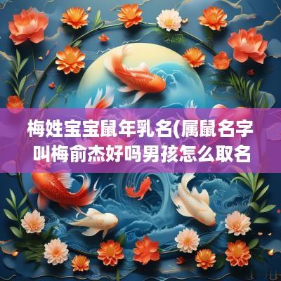 梅姓宝宝蛇年乳名(属鼠名字叫梅俞杰好吗男孩怎么取名)