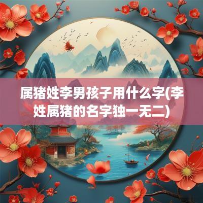 属猪姓李男孩子用什么字(李姓属猪的名字独一无二)
