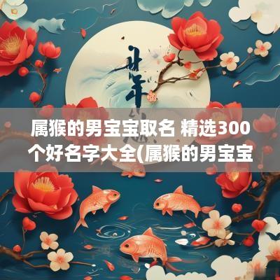 属猴的男宝宝取名 精选300个好名字大全(属猴的男宝宝取名宜用字大全)