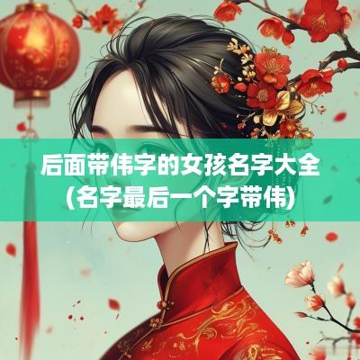 后面带伟字的女孩名字大全(名字最后一个字带伟)