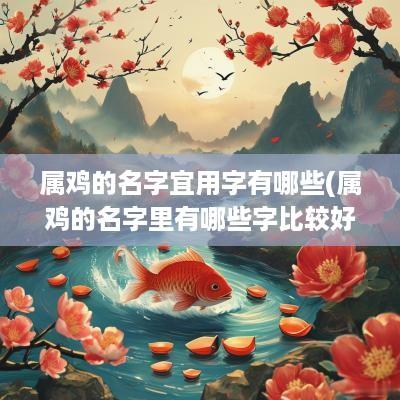 属鸡的名字宜用字有哪些(属鸡的名字里有哪些字比较好)