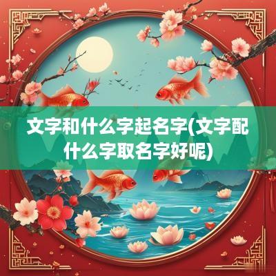 文字和什么字起名字(文字配什么字取名字好呢)