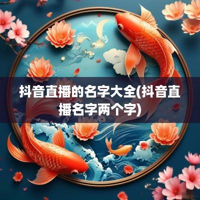 抖音直播的名字大全(抖音直播名字两个字)