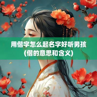 用偕字怎么起名字好听男孩(偕的意思和含义)