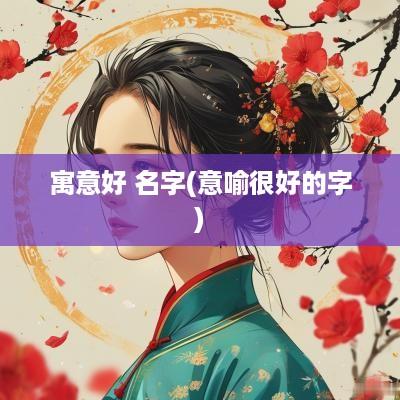 寓意好 名字(意喻很好的字)